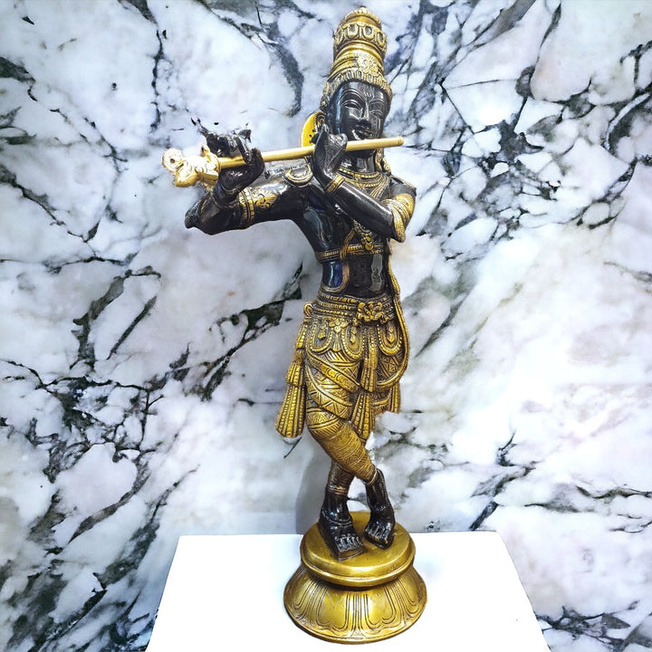 Tamas Brass Black Krishna Statue (26 Inch)