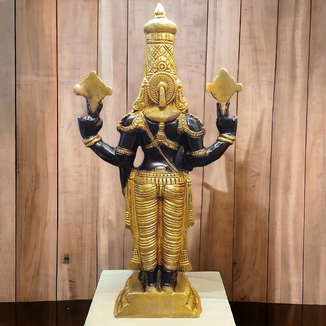 Tamas Brass Black Tirupati Bala Ji Statue (18 Inch) - Tamas: Luxury Indian Gifts