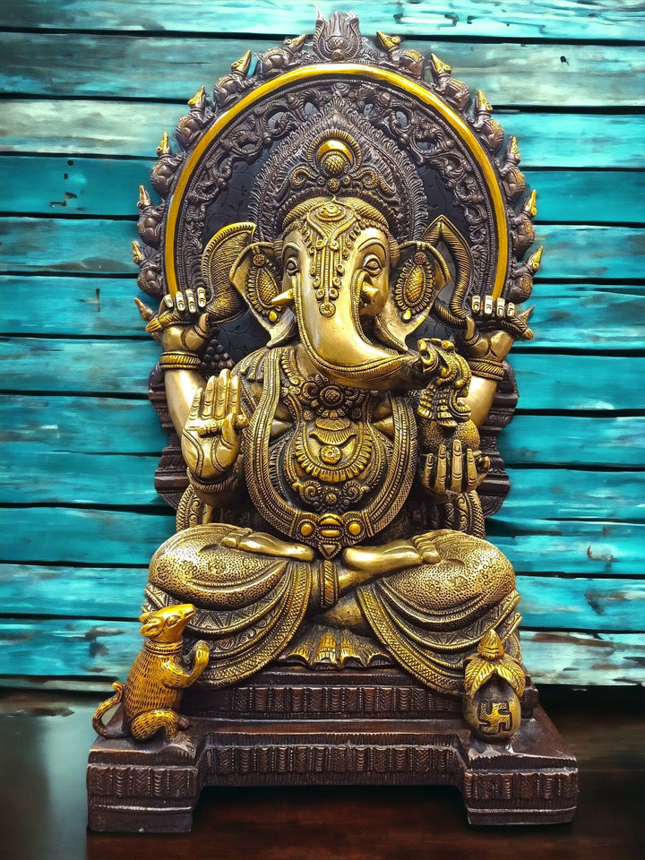 Tamas Brass Lord Ganesha Idol (21 Inch) - Tamas: Luxury Indian Gifts