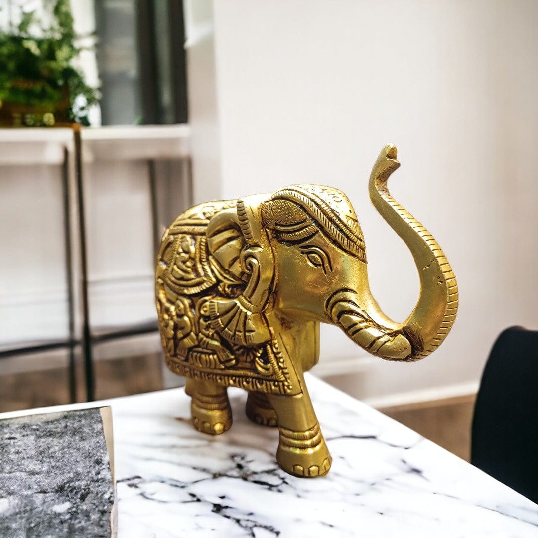 Brass Elephant Idol