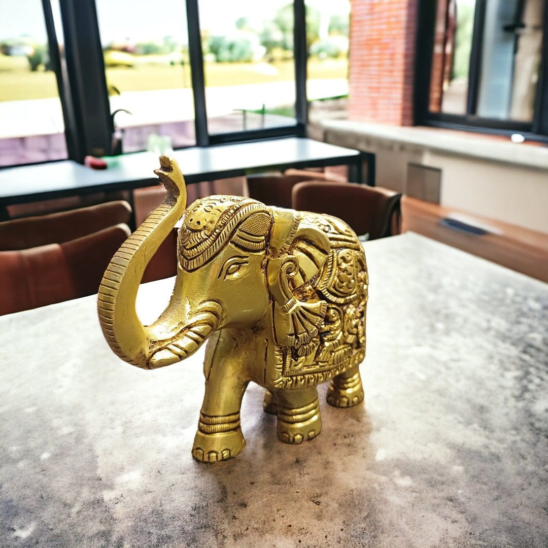 Brass Elephant Idol