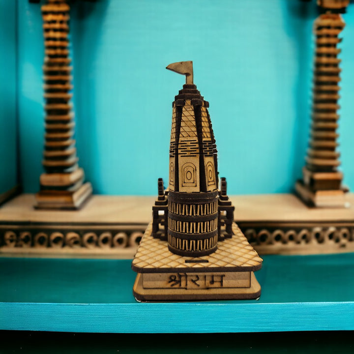 Tamas MDF Ram Mandir Ayodhya Wooden-Crafted Miniature Wooden-Crafted Miniature Replica