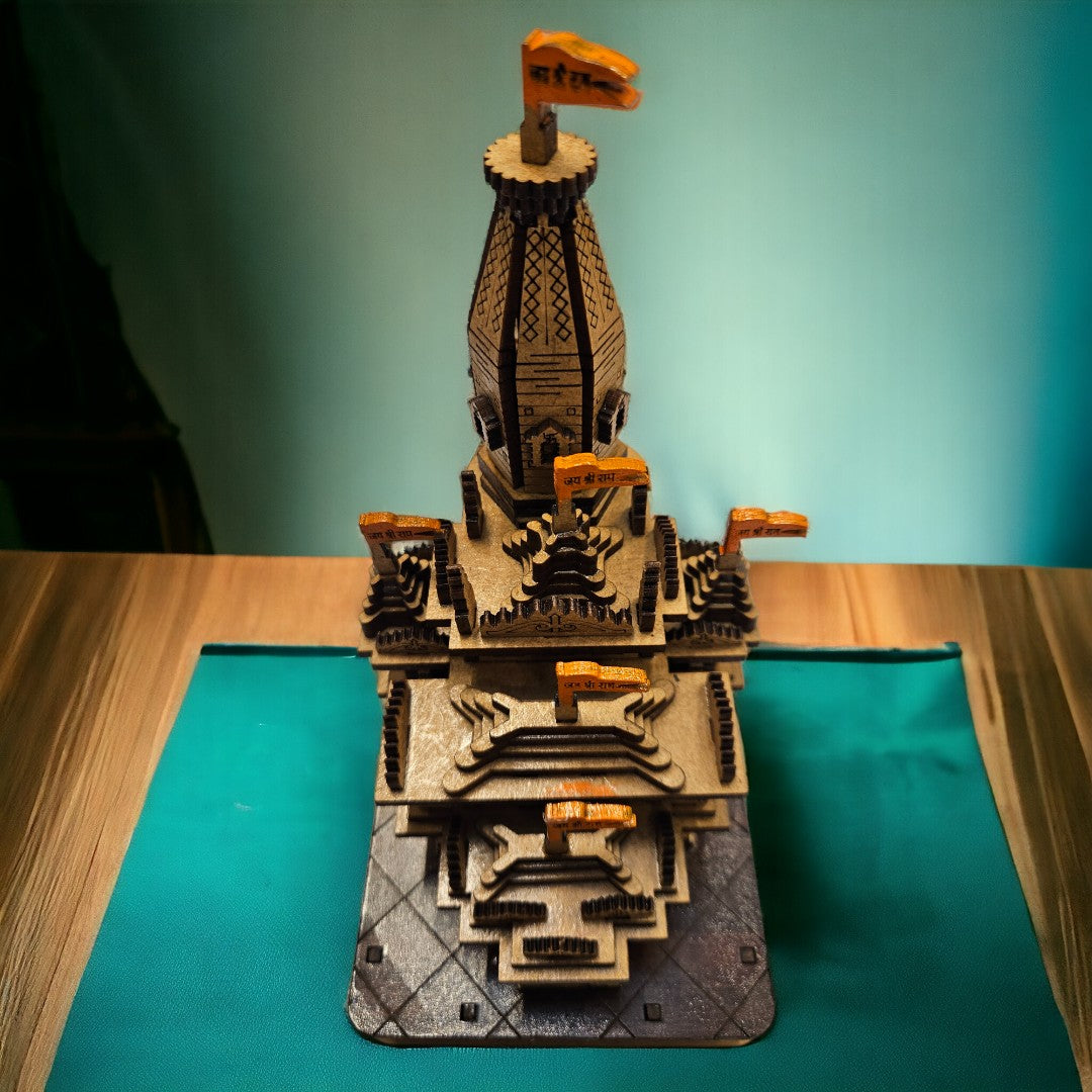 Tamas MDF Ram Mandir Ayodhya Wooden-Crafted Miniature Replica