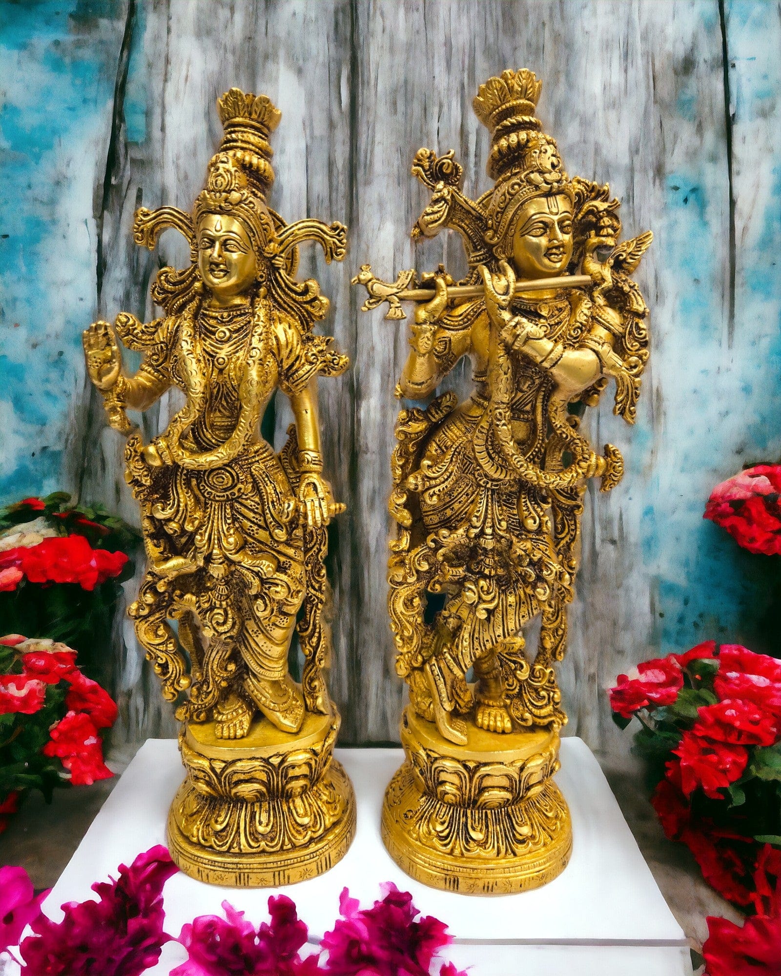 Radha Krishna Statue | (15 X 5 X 3 inch) |Weight - 7 kg - Tamas: Luxury Indian Gifts