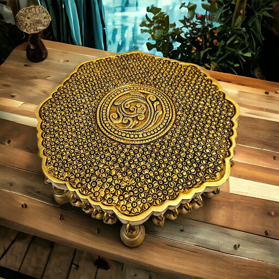 Brass Chowki (7.5 X 11 inch) |Weight- 6.5 kg