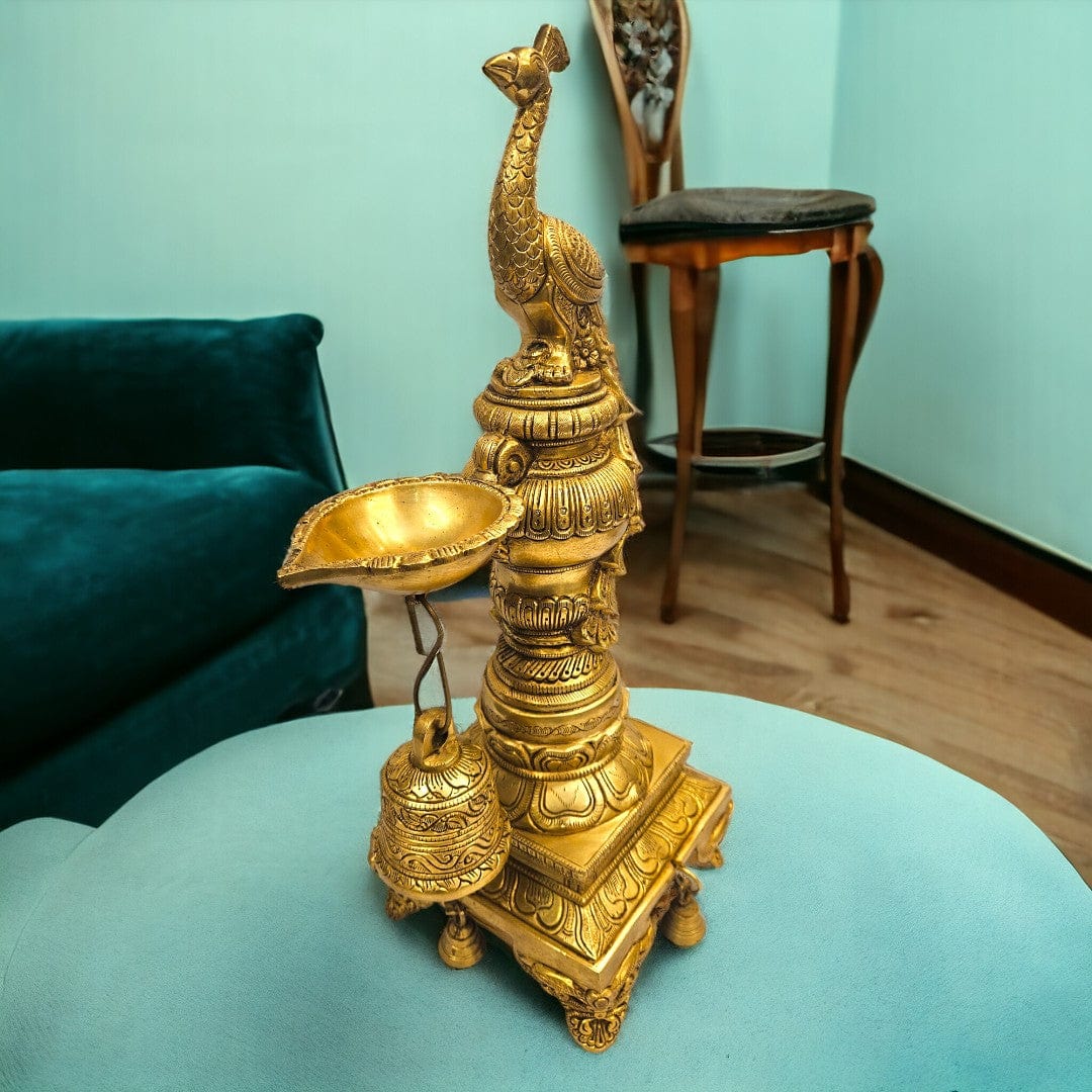 Brass Peacock Lamp Stand