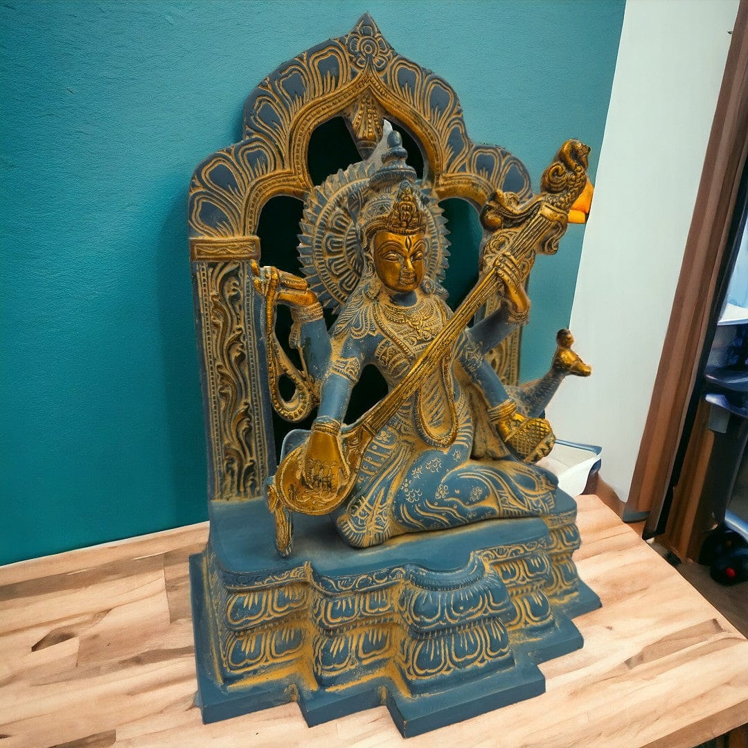 Brass Saraswati Idol