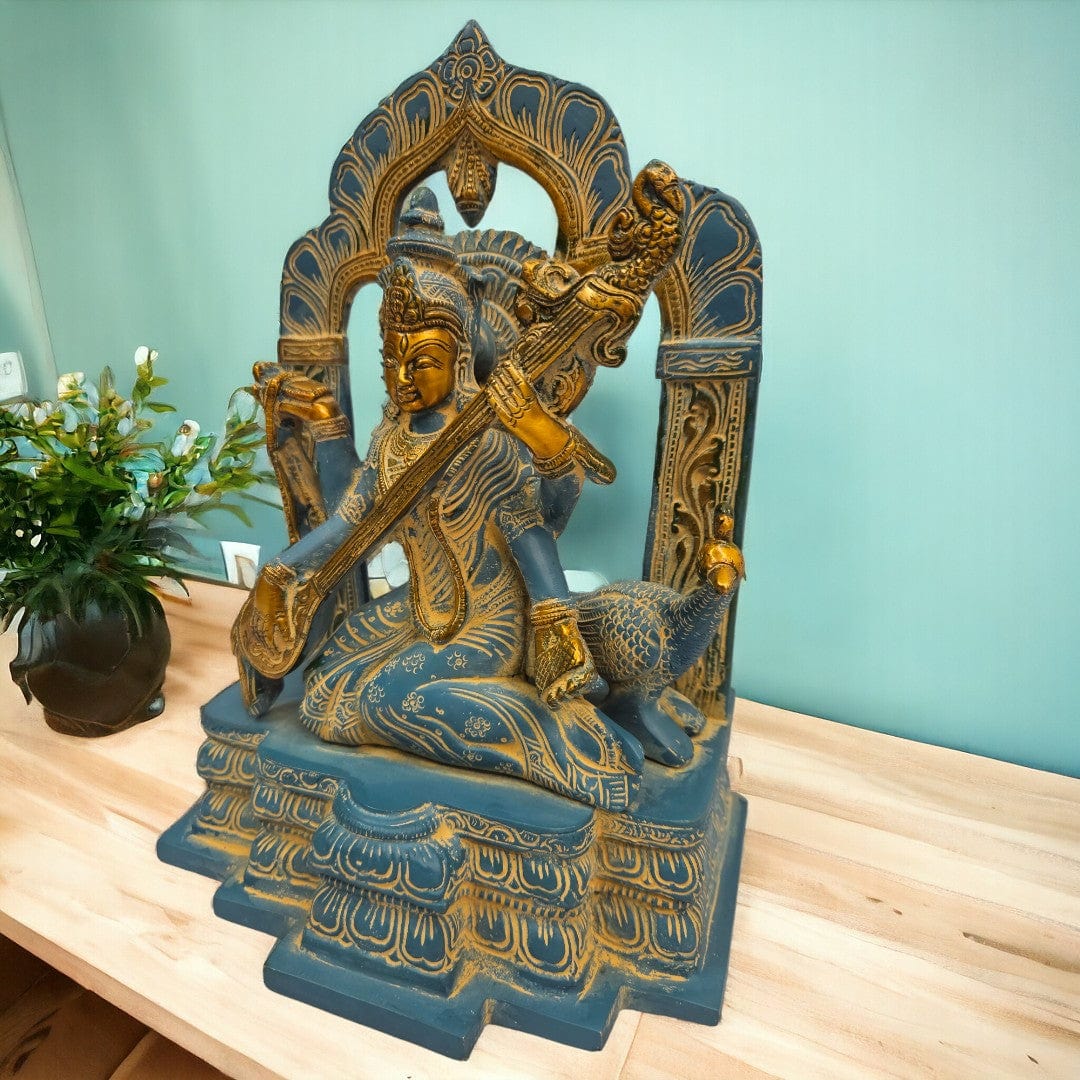 Brass Saraswati Idol