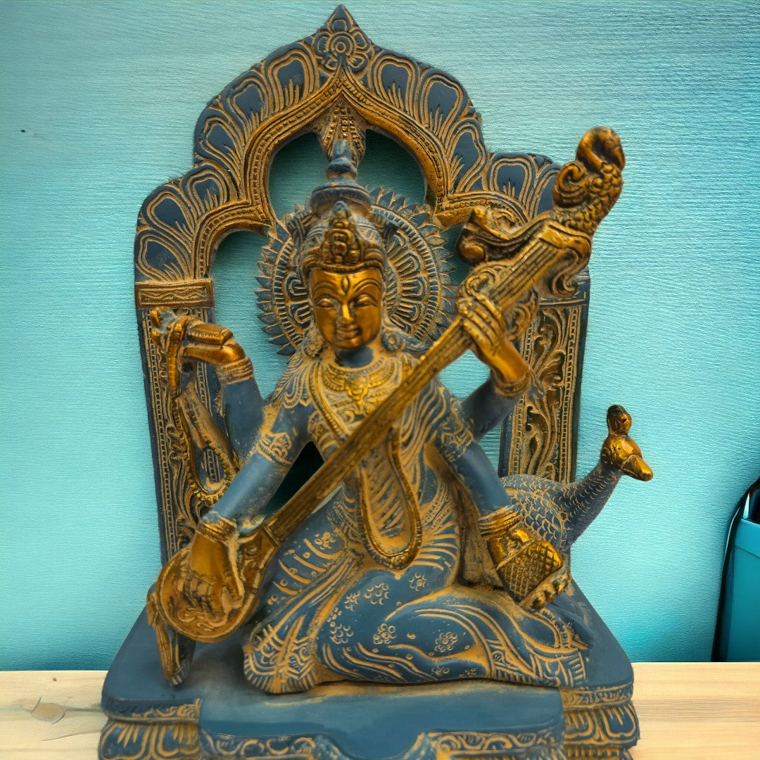 Brass Saraswati Idol