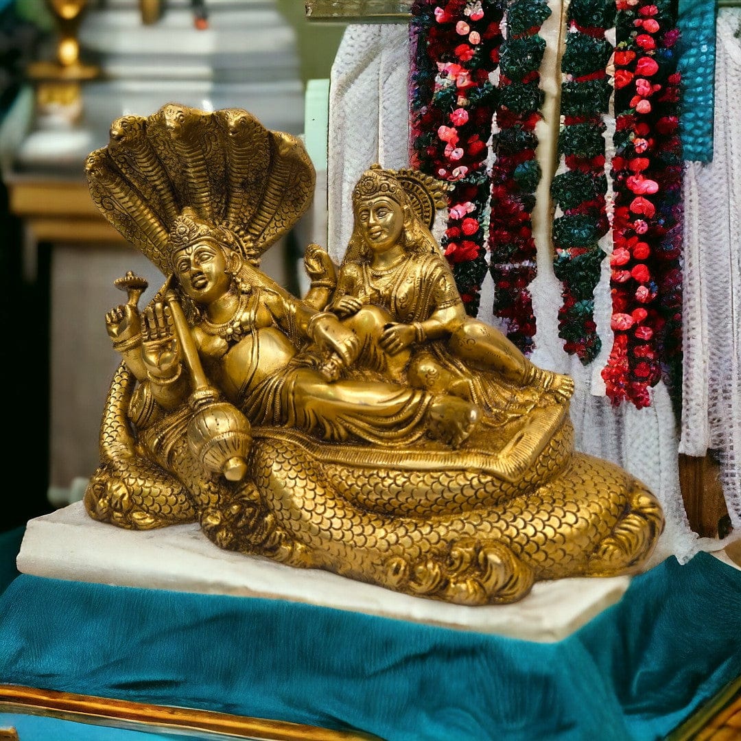 Brass vishnu lakshmi idol