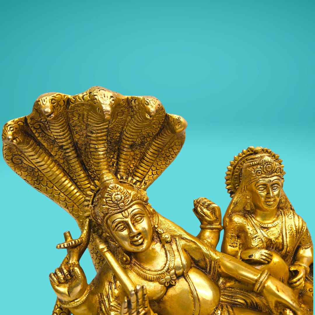 Brass vishnu lakshmi idol
