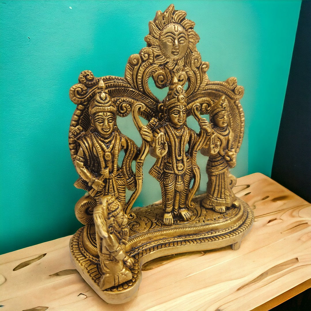 Brass Ram Darbar (7X6.5 X 3 inches) |Golden|Weight-1.33kg