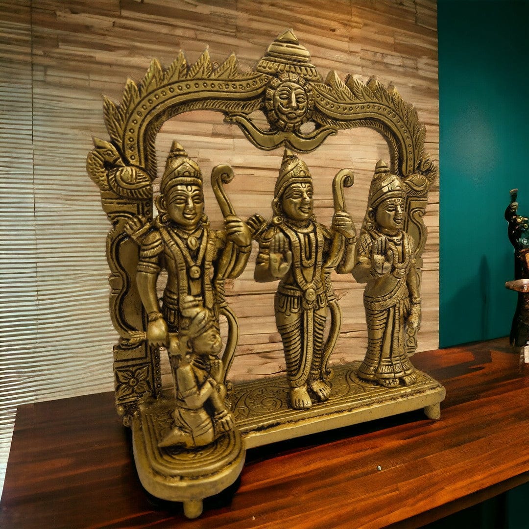 Brass Ram Darbar (8x7.5 x 2.5 inches) |Golden|Weight - 2Kg - Tamas: Luxury Indian Gifts