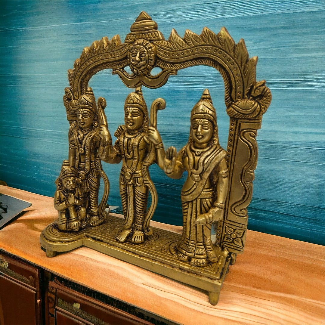 Brass Ram Darbar (8x7.5 x 2.5 inches) |Golden|Weight - 2Kg - Tamas: Luxury Indian Gifts