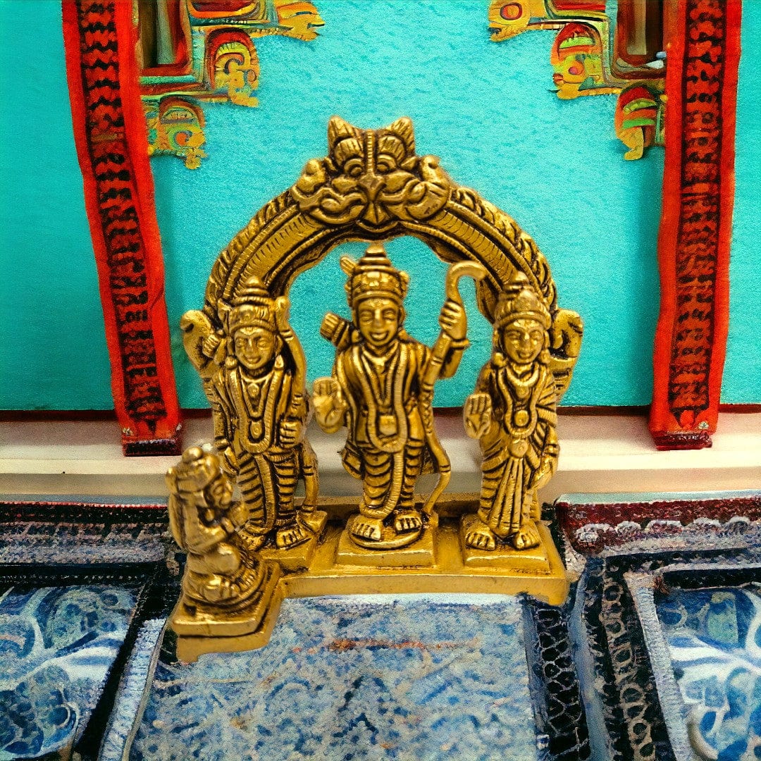 Brass Ram Darbar | (5.5 X 4 X 2 inch) |Weight - 578 gm - Tamas: Luxury Indian Gifts
