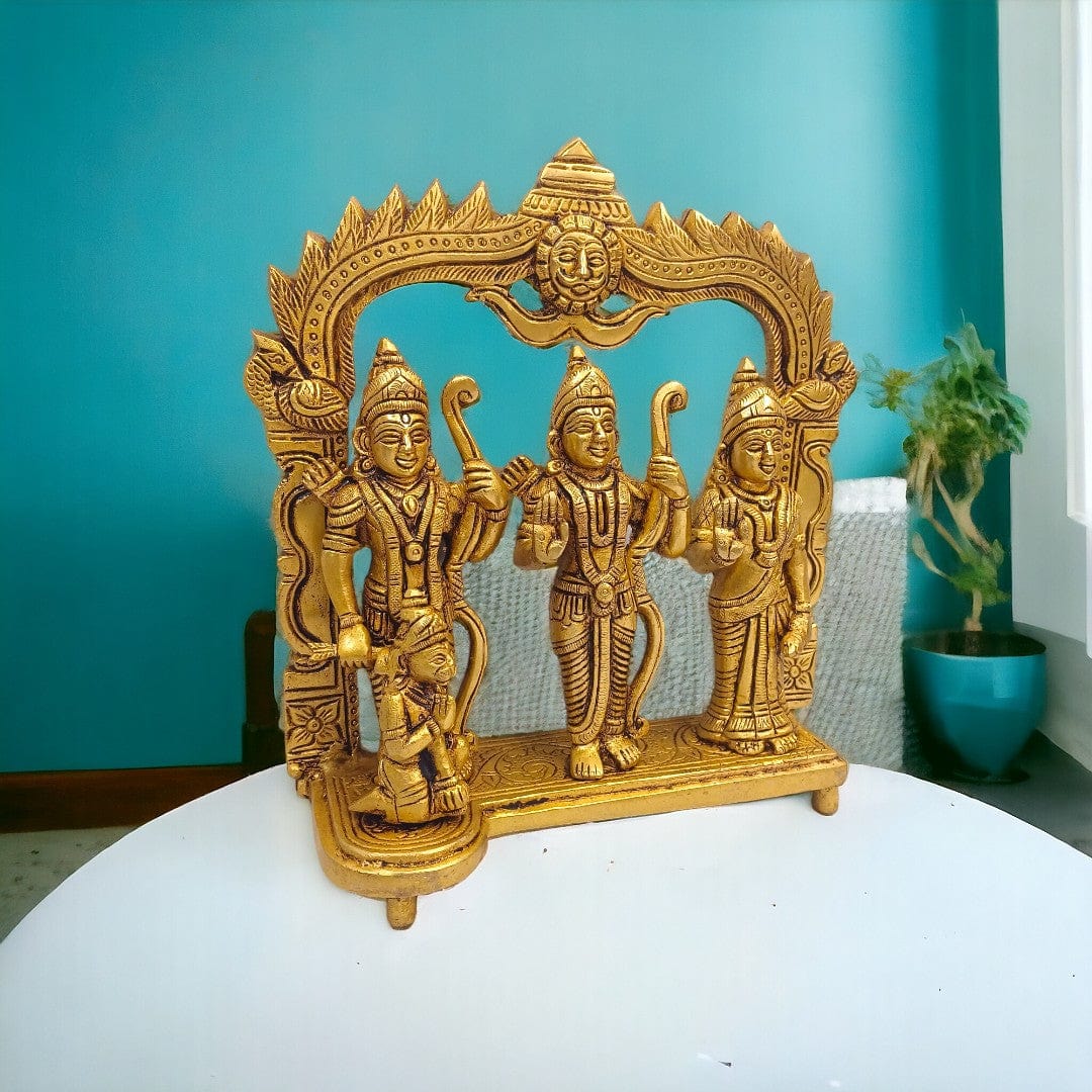 Brass Ram Darbar Murti | (8 X 7.5 X 3 inch) |Weight - 2 kg |Free Luxury Gift BOX - Tamas: Luxury Indian Gifts