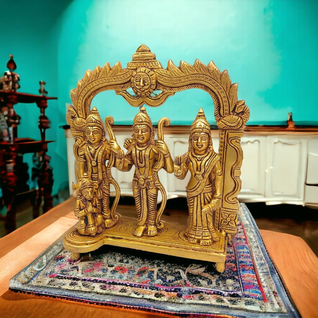 Brass Ram Darbar Murti | (8 X 7.5 X 3 inch) |Weight - 2 kg |Free Luxury Gift BOX - Tamas: Luxury Indian Gifts