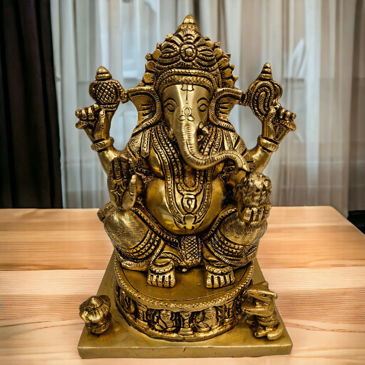 Tamas Brass Ganesh Statue (9.5 inches)