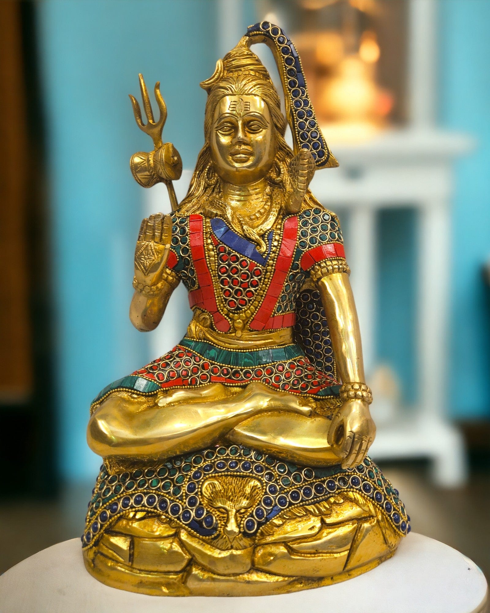 Brass stoned  shiv ji statue