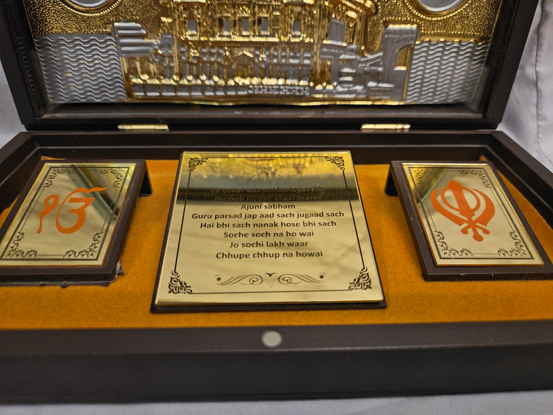 Gold Foil Golden Temple Gift/Puja Box | (5.5 X 8.5 X 4.5 inch) | Weight-0.33 kg