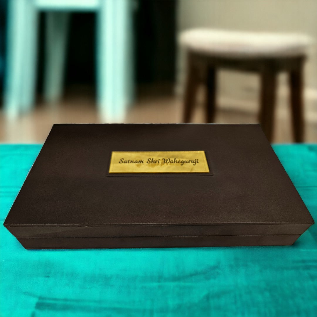 Gold Foil Golden Temple Gift/Puja Box | (5.5 X 8.5 X 4.5 inch) | Weight-0.33 kg
