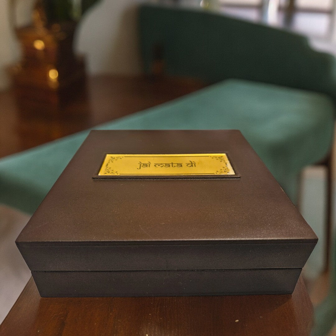 Gold Foil Jai Mata Di Gift \Pooja Box