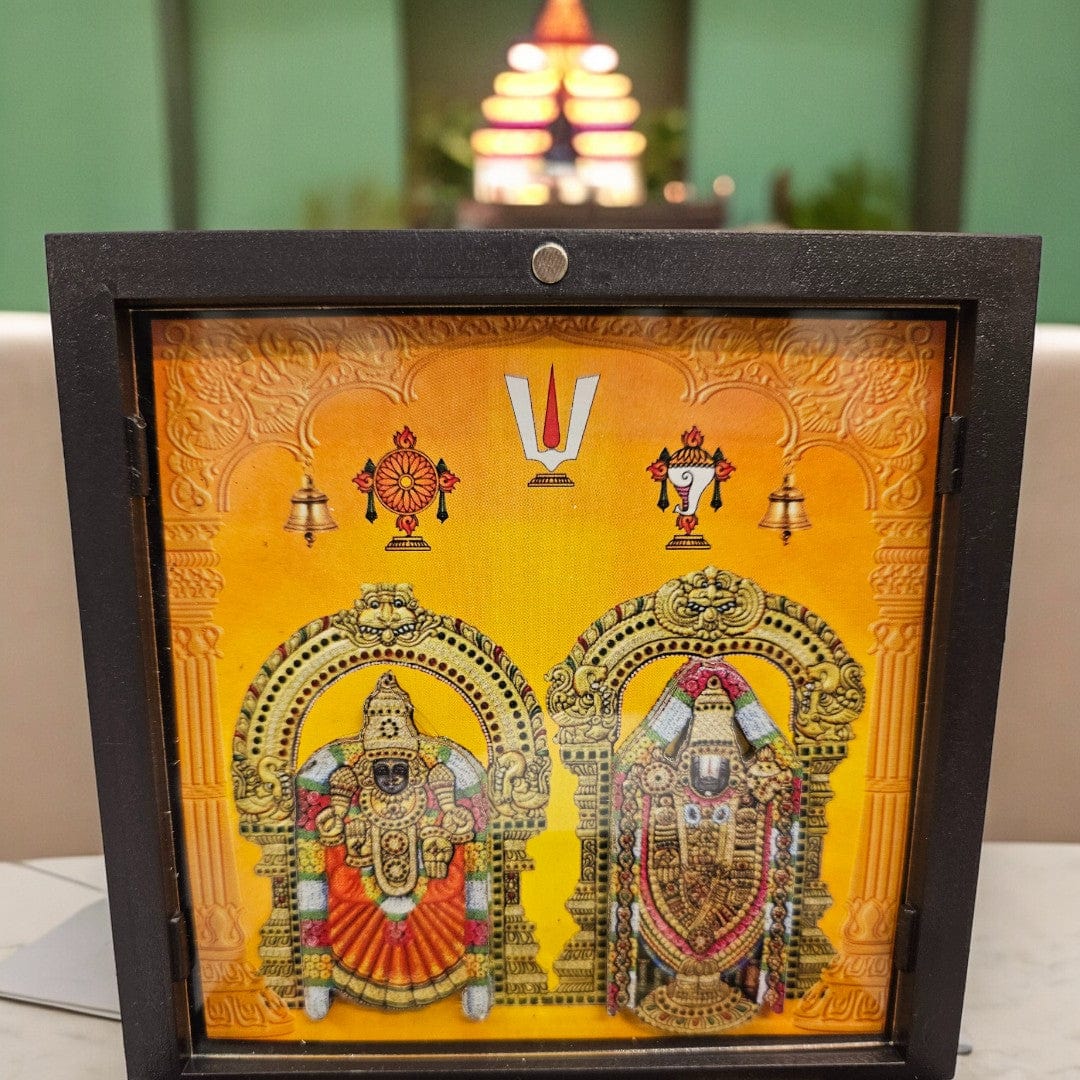 Gold Foil BalaJi Pathmavathi Gift \Pooja Box |(5 X 4.5 X 4.5 inch) |Weight - 0.18 kg - Tamas: Luxury Indian Gifts