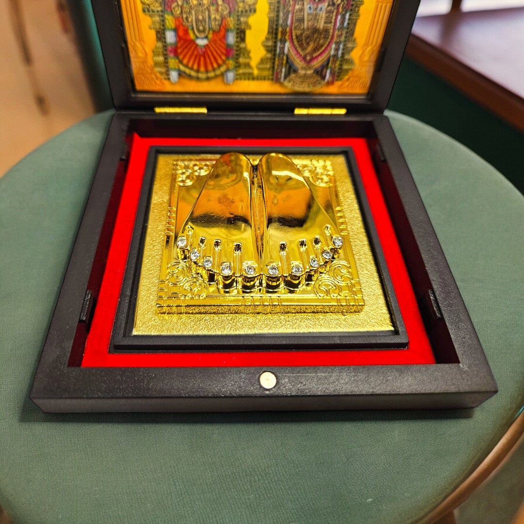 Gold Foil BalaJi Pathmavathi Gift \Pooja Box |(5 X 4.5 X 4.5 inch) |Weight - 0.18 kg - Tamas: Luxury Indian Gifts