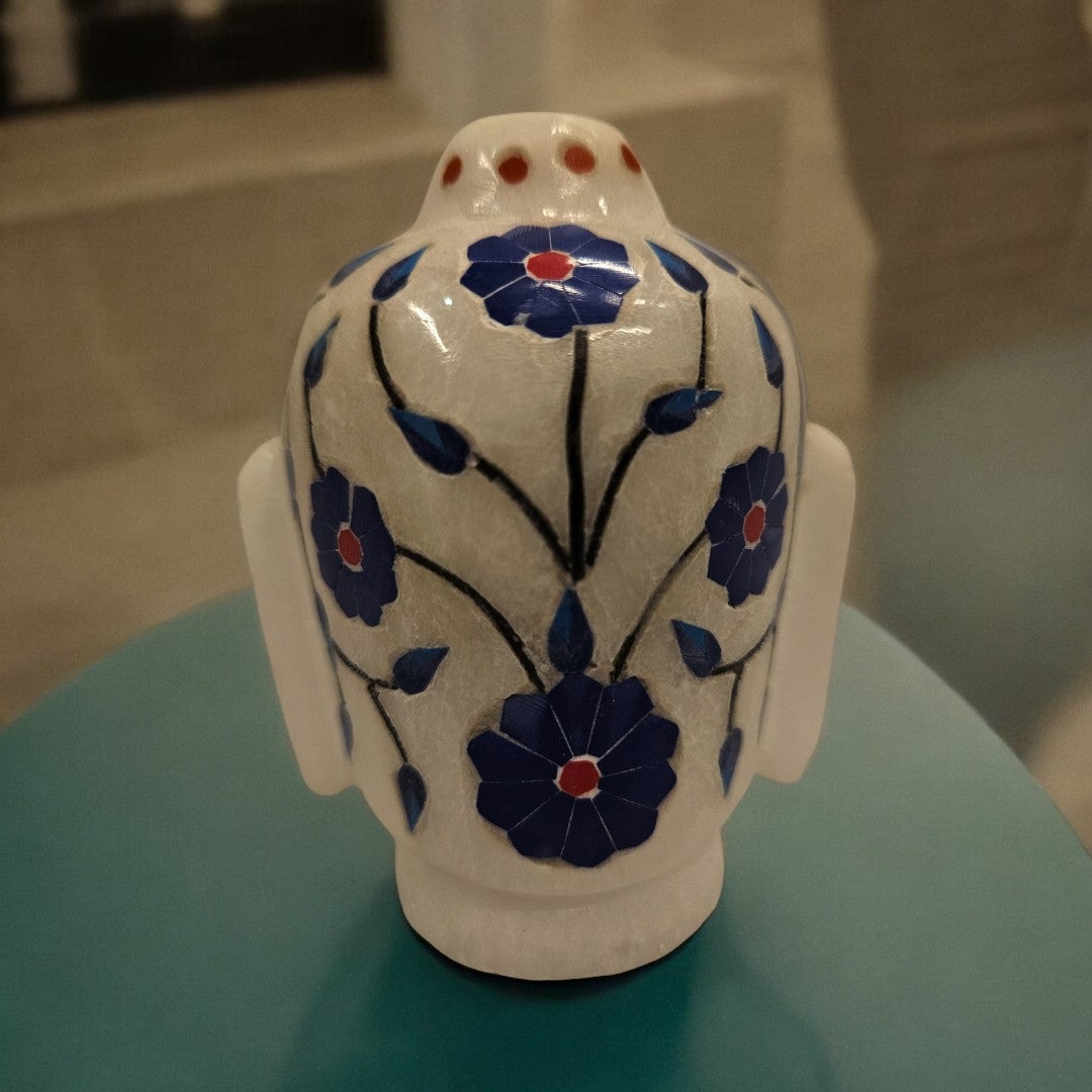 White Marble Buddha Head Statue