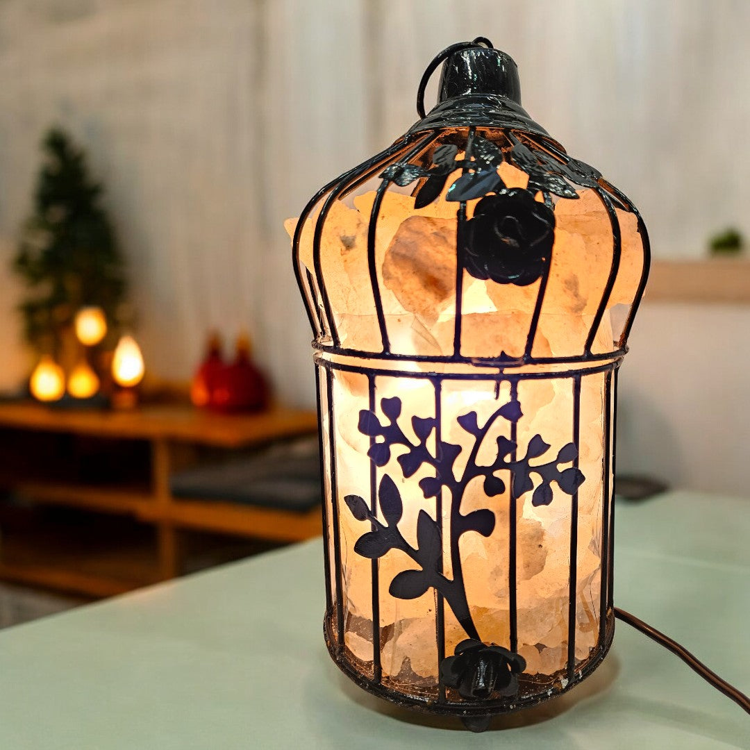 Cage Shape Himalayan Rock Salt Lamp |(10 X 6 X 5) inch|Weight- 2.6 kg