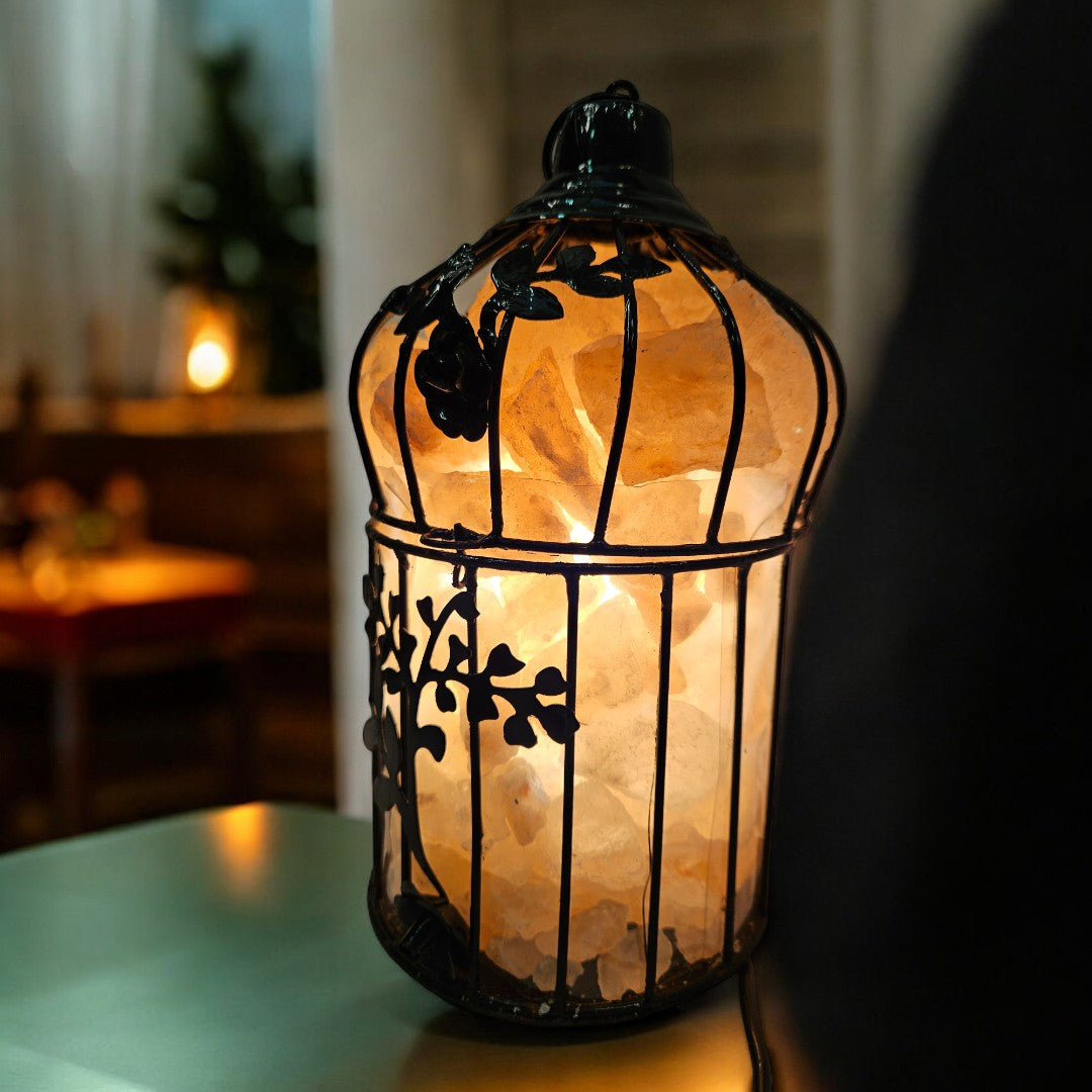 Cage Shape Himalayan Rock Salt Lamp |(10 X 6 X 5) inch|Weight- 2.6 kg