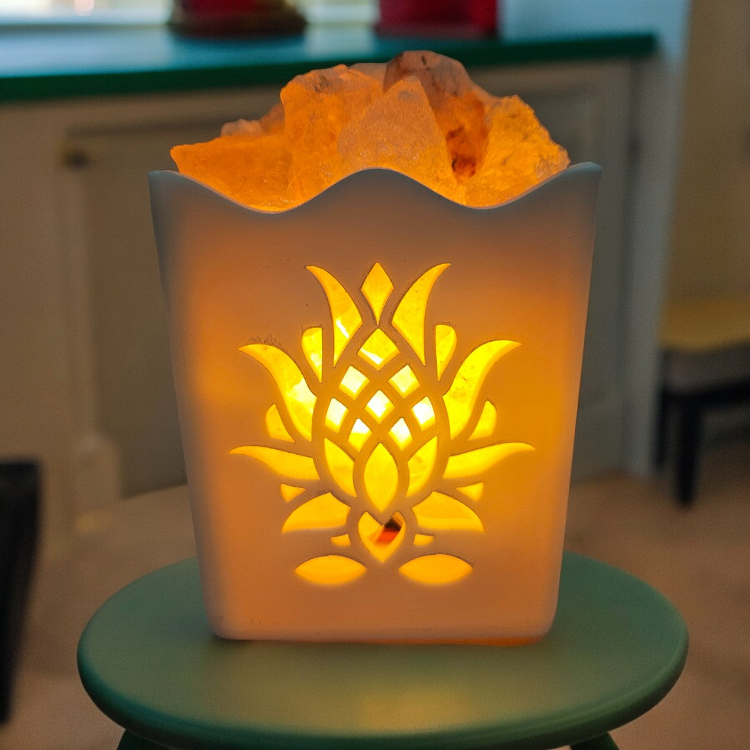 White Acrylic Rock Salt Lamp|(5 X 3 X 3) inch|Weight- 8 gm