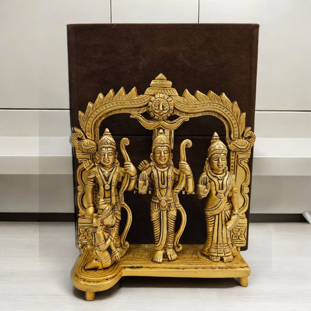 Brass Ram Darbar Murti | (8 X 7.5 X 3 inch) |Weight - 2 kg |Free Luxury Gift BOX - Tamas: Luxury Indian Gifts