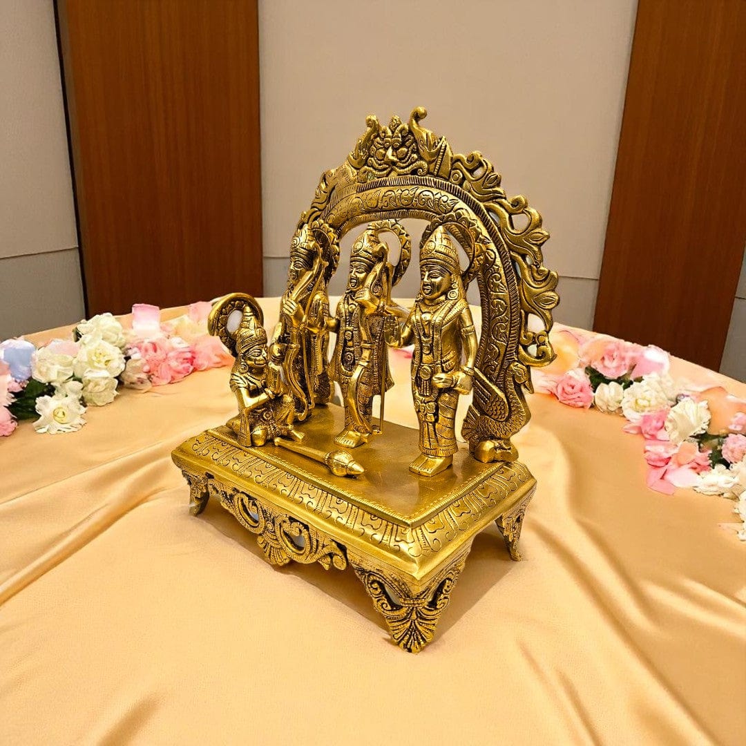Tamas Brass Ram Darbar Murti | Shuddh Peetal Idol | 12 Inch Height | Vastu Compliant - Tamas: Luxury Indian Gifts