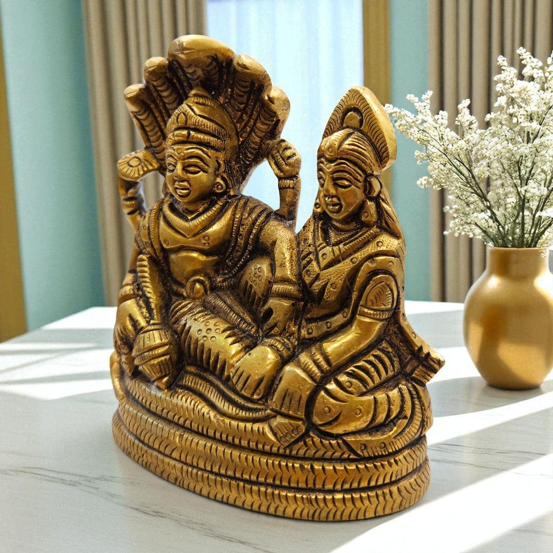 Buy Brass Lakshmi Narain Idol | Vishnu Lakshmi Brass Murti for Gifting – Tamas