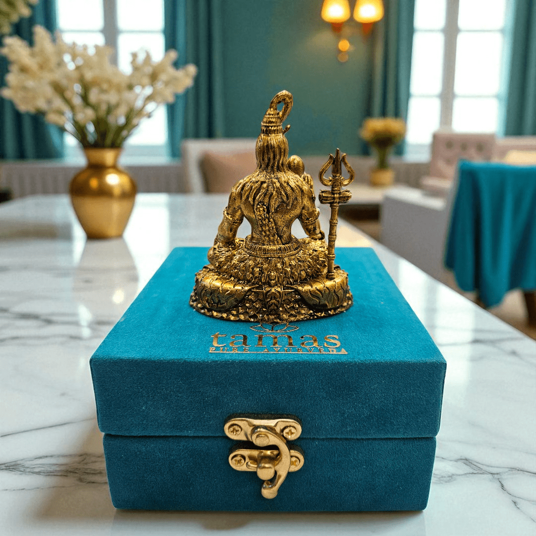Meditating Shiva Idol in Superfine Brass (3-Inch) | Mahadev Murti for Pooja Room, Car Dashboard & Desk | Vastu & Auspicious Gift