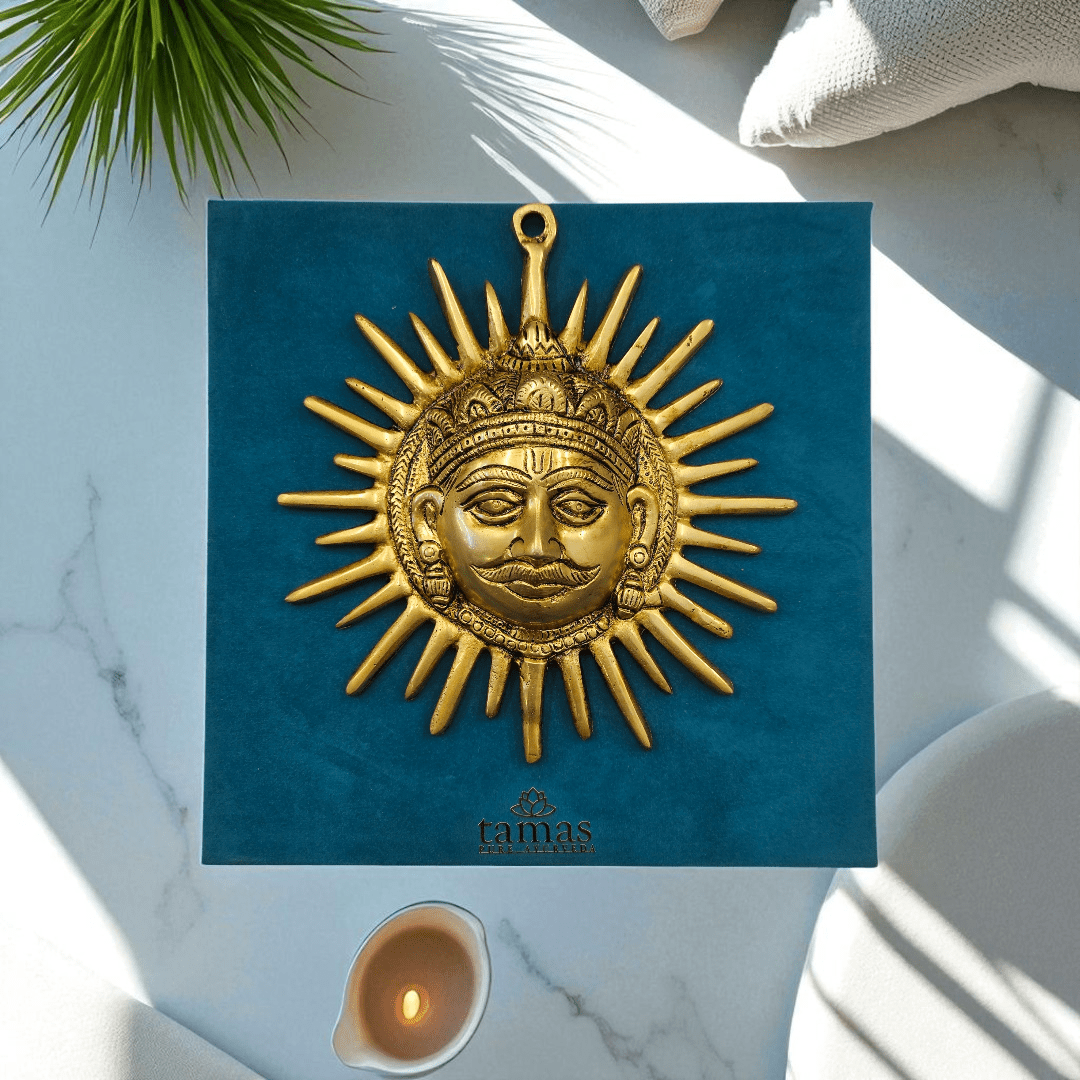 Tamas Brass Sun Wall Hanging with Gift Box – Radiate Positivity & Elegance Height 7.5 inch
