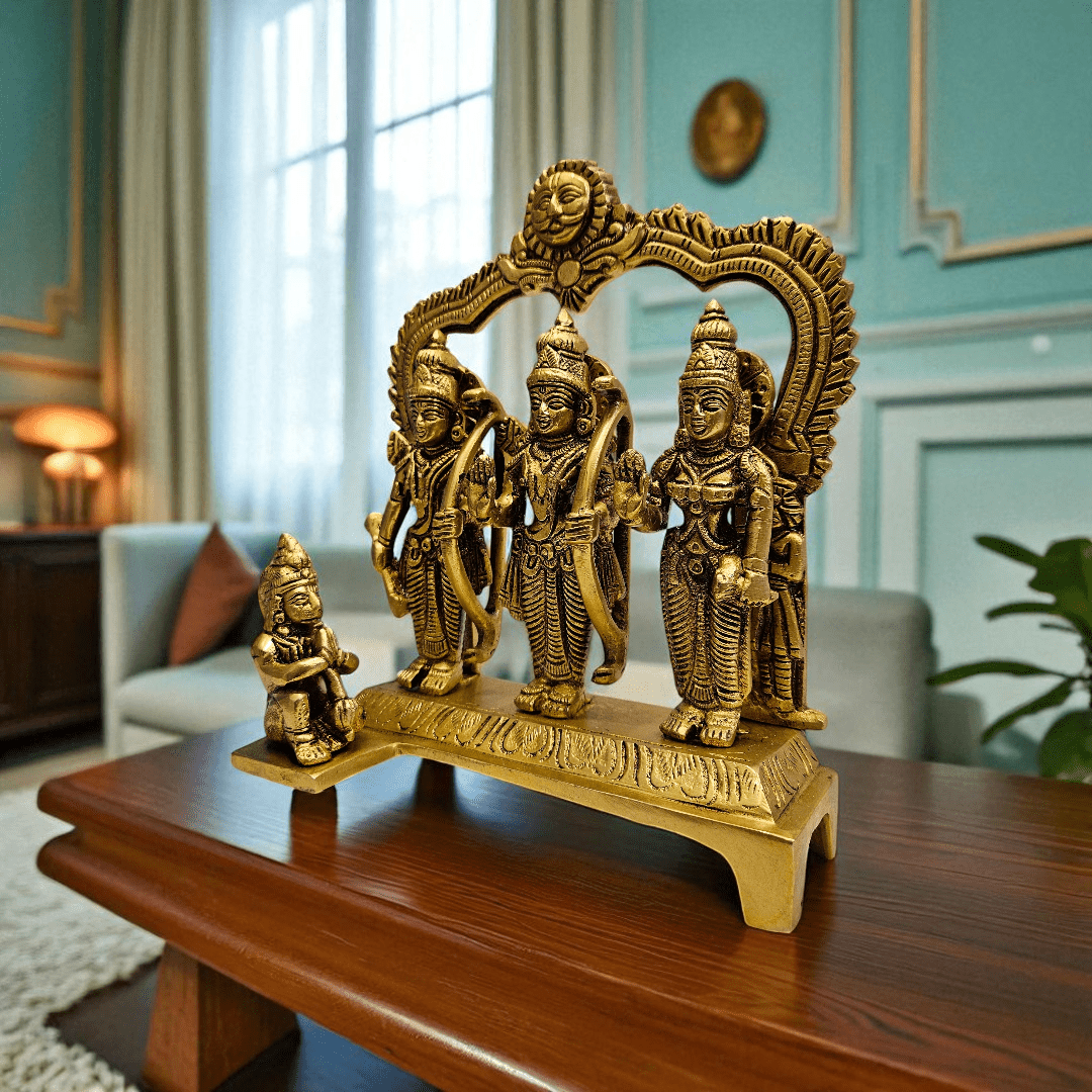 Brass Ram Darbar Idol Set with Premium Gift Box – Divine Blessings for Home, Pooja & Best for Gifting