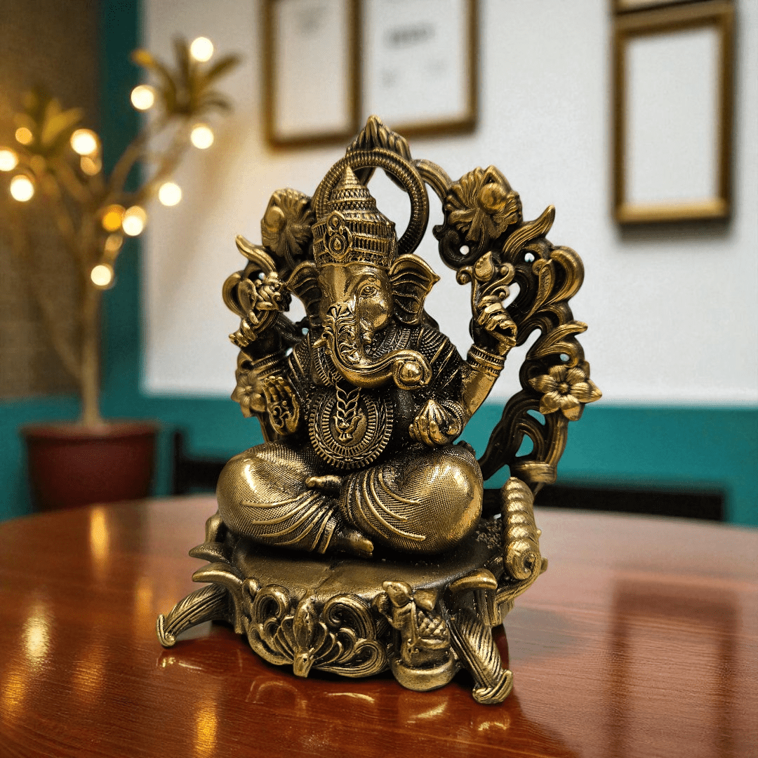 Ganesh Lakshmi Brass Idol Set with Gift Box – Perfect for Puja & Festive Gifting