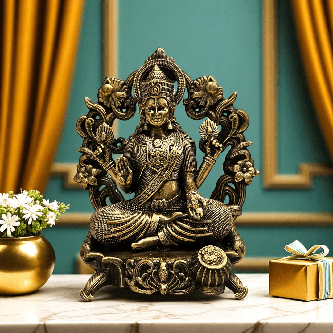 Ganesh Lakshmi Brass Idol Set with Gift Box – Perfect for Puja & Festive Gifting