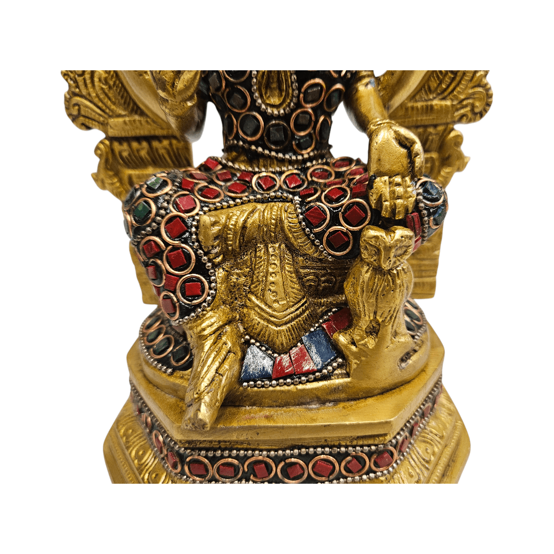 Tamas Brass Goddess Laxmi Sitting Posturel and Decorated with Multicolored With Luxury Gift Box