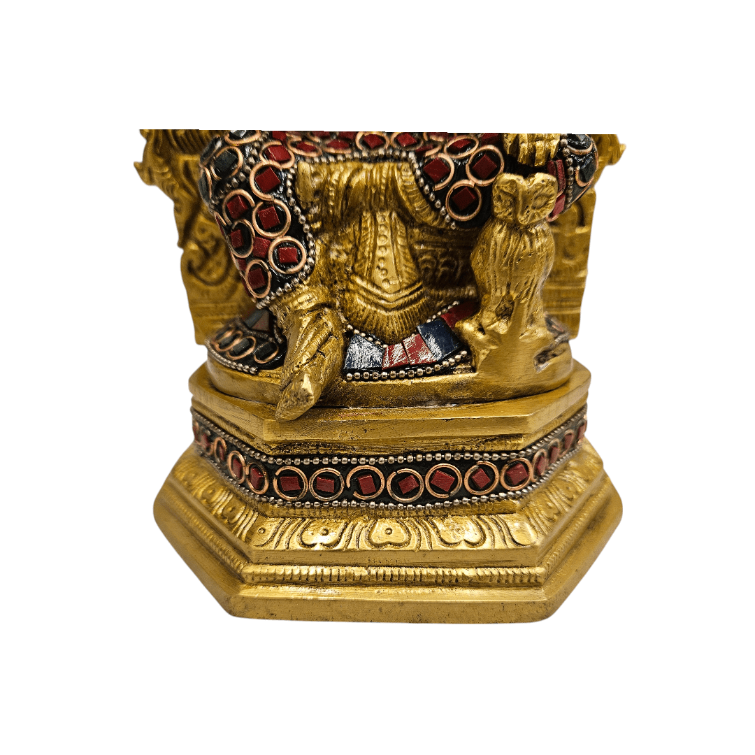 Tamas Brass Goddess Laxmi Sitting Posturel and Decorated with Multicolored With Luxury Gift Box