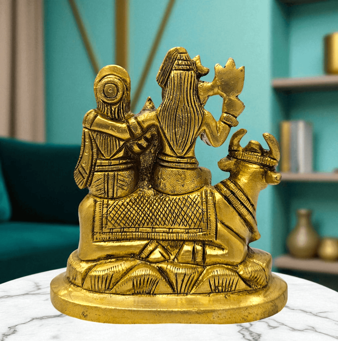 Buy Online Shiv Parivar Murti Idol in Shuddh Brass  With Gift Box 