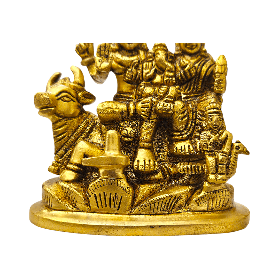 Buy Online Shiv Parivar Murti Idol in Shuddh Brass  With Gift Box 
