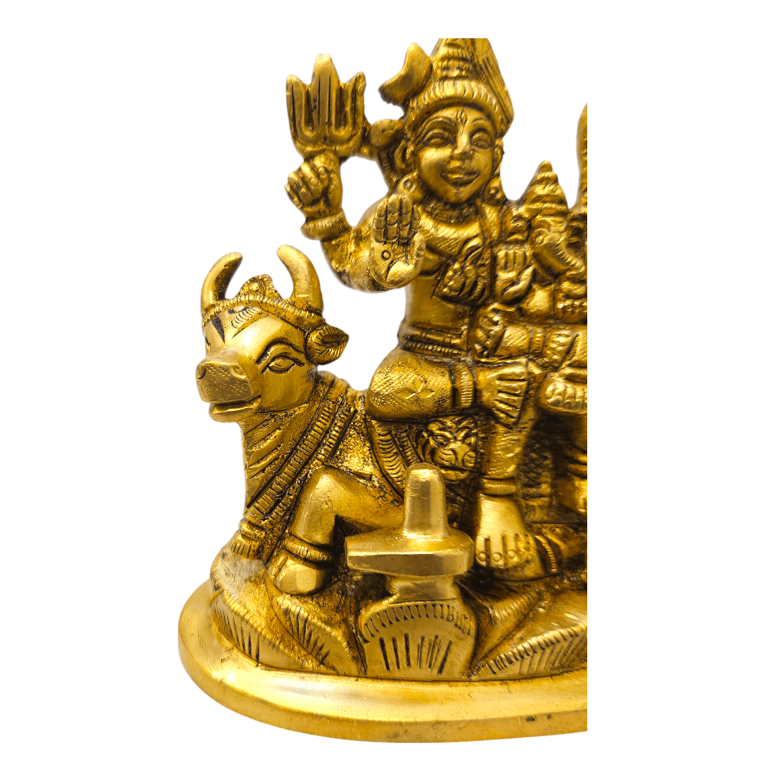 Buy Online Shiv Parivar Murti Idol in Shuddh Brass  With Gift Box 