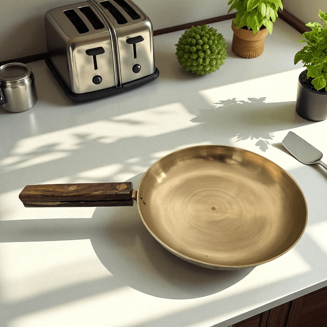 Buy Tamas Suddh Kansa Bronze Heavy Frying Pan | Ayurvedic Cookware 