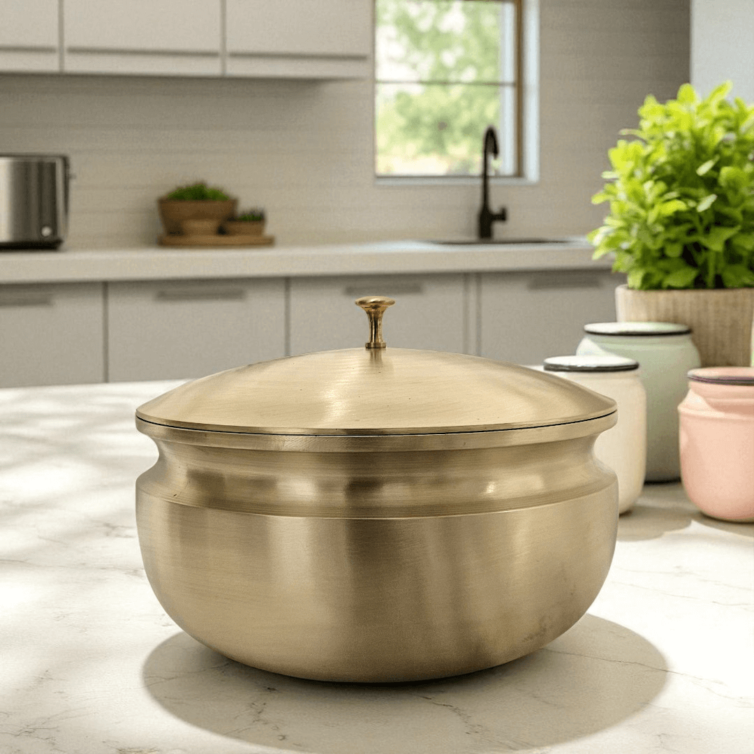 Buy Now Tamas Pure Kaansa Bronze Serving Bowl with Lid Ayurvedic Dinning