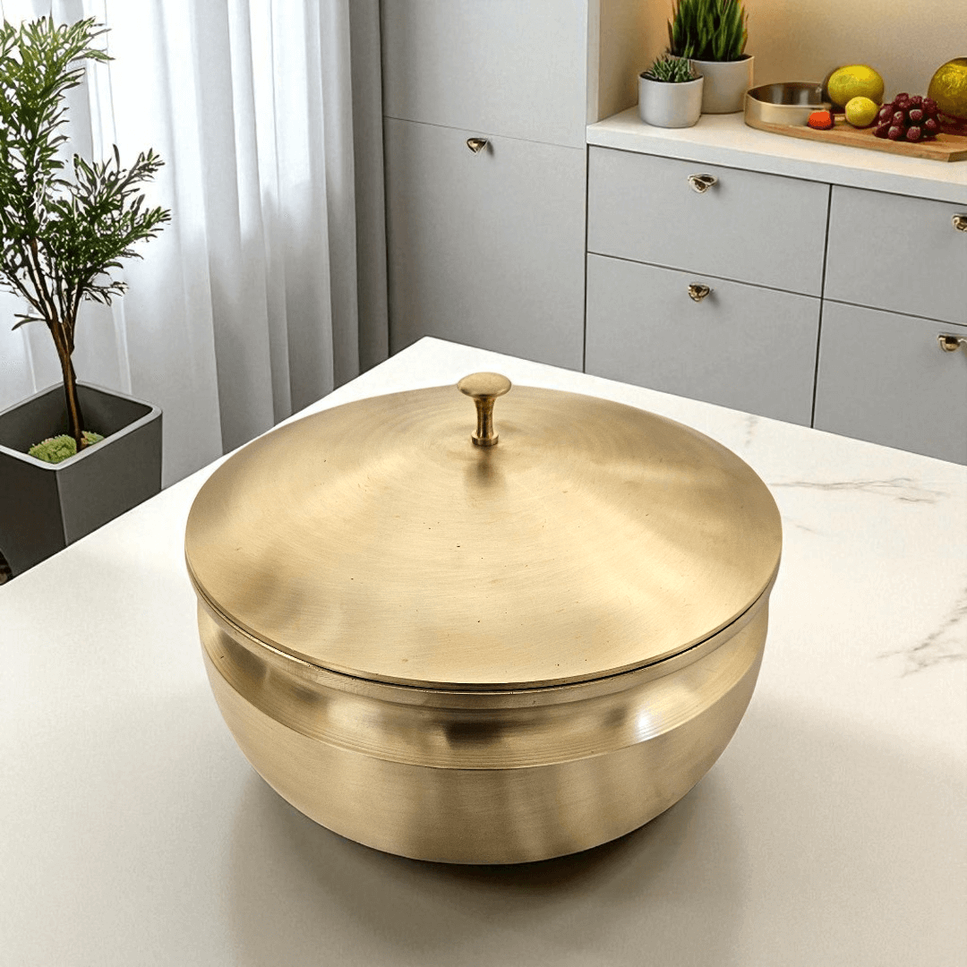 Buy Now Tamas Pure Kaansa Bronze Serving Bowl with Lid Ayurvedic Dinning