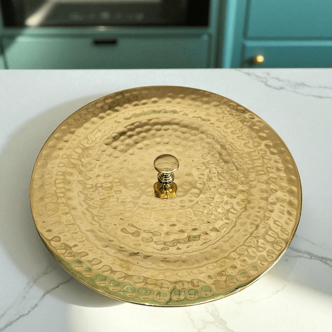 Buy Online Tamas Hand Hammered Brass Bhagona With Lid Tin Kalai 