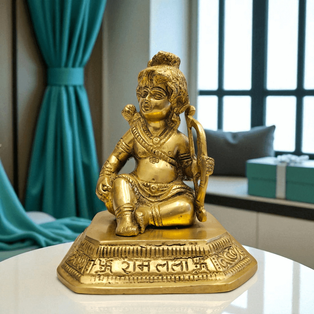 Tamas Brass Ram Lala Idol with Premium Gift Box – Ideal for Gifting & Home Temple - Tamas: Luxury Indian Gifts